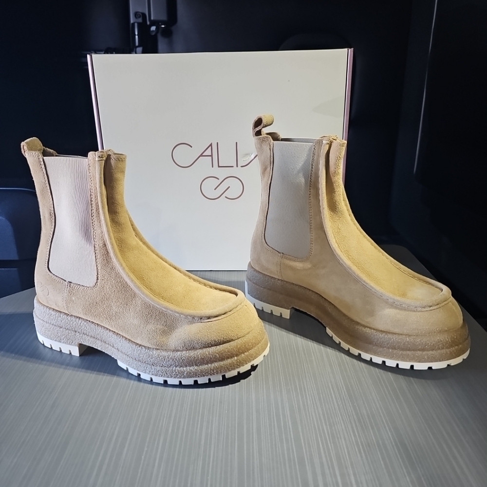 CALIA Women's Samie Moc Toe Pull‎ On Leather Boots Tan Size 9 CA23WMT01-IVY - Picture 4 of 12